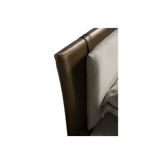 Lit design en cuir et tissu de luxe ELINE, choisissez la couleur du cuir et du tissu, 140x190