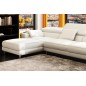 Canapé d'angle en cuir italien 5 places SUEDE, blanc, angle gauche Canapé d'angle en cuir italien 5 places SUEDE, blanc, angle gauche