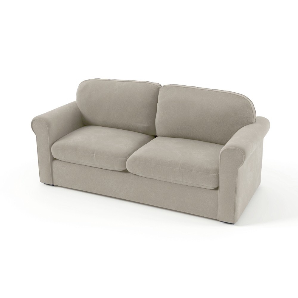 Canapé 3 places convertible en tissu de qualité NIKOS, beige. Canapé 3 places convertible en tissu de qualité NIKOS, beige.