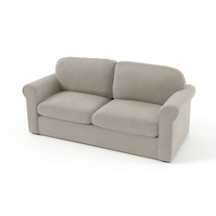 Canapé 3 places convertible en tissu de qualité NIKOS, beige.