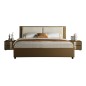 Lit design en cuir et tissu de luxe ELINE, choisissez la couleur du cuir et du tissu, 140x200, Choix de la couleur Lit design en cuir et tissu de luxe ELINE, choisissez la couleur du cuir et du tissu, 140x200, Choix de la couleur