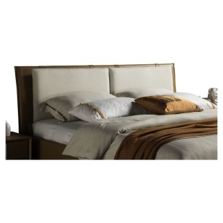 Lit design en cuir et tissu de luxe ELINE, choisissez la couleur du cuir et du tissu, 140x200