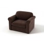 Fauteuil 1 place en tissu de qualité NIKOS, chocolat.