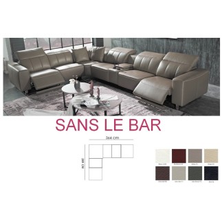 Canapé d'angle relax en cuir de buffle italien de luxe double relax électrique sans le bar personnalisé sur demande du client, 3