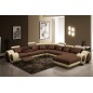 1er paiement de la commande: Canapé d'angle en cuir italien 8 places CARLTON, chocolat et beige, angle gauche, 6x sans frais, to