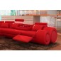 Canapé d'angle en cuir italien 5/6 places PETIT EXCELIA, rouge uni, angle gauche Canapé d'angle en cuir italien 5/6 places PETIT EXCELIA, rouge uni, angle gauche