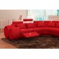 Canapé d'angle en cuir italien 5/6 places PETIT EXCELIA, rouge uni, angle gauche Canapé d'angle en cuir italien 5/6 places PETIT EXCELIA, rouge uni, angle gauche