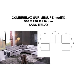 Récapitulatif de votre commande: canapé d'angle relax électrique en cuir buffle italien de luxe: combirelax, couleur principale