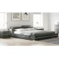Lit design en cuir italien de luxe FENDO, avec sommier à lattes, gris foncé, 180x200 Lit design en cuir italien de luxe FENDO, avec sommier à lattes, gris foncé, 180x200