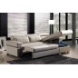 Canapé d'angle convertible cuir buffle italien 5 places, ALLURE, gris foncé, angle droit Canapé d'angle convertible cuir buffle italien 5 places, ALLURE, gris foncé, angle droit