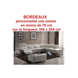 Canapé d'angle relax en cuir buffle italien, de luxe RELAXINO personnalisé sur mesure avec une assise en moins de 78 cm, sur dem