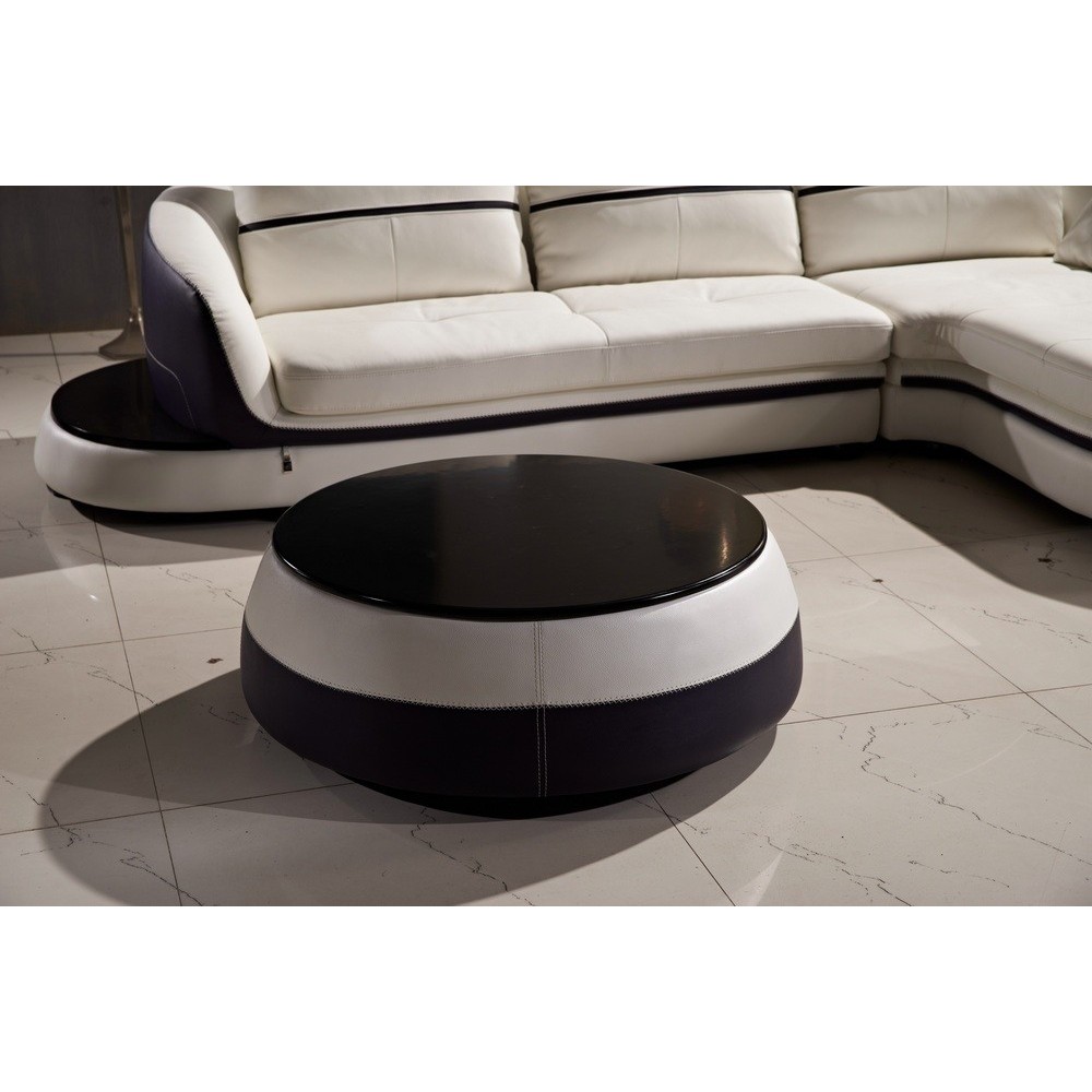 Table basse design de qualité, blanc et chocolat, GENETO Table basse design de qualité, blanc et chocolat, GENETO