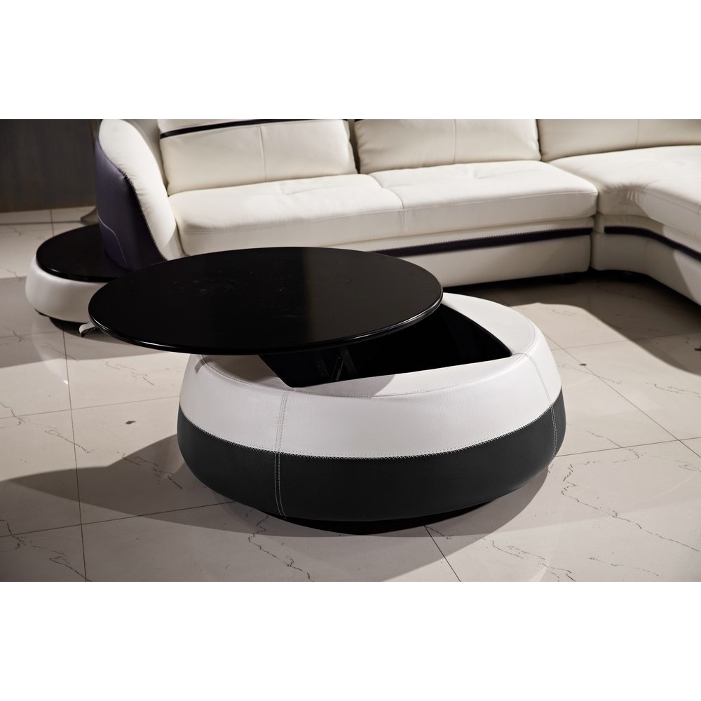 Table basse design de qualité, blanc et noir, GENETO Table basse design de qualité, blanc et noir, GENETO