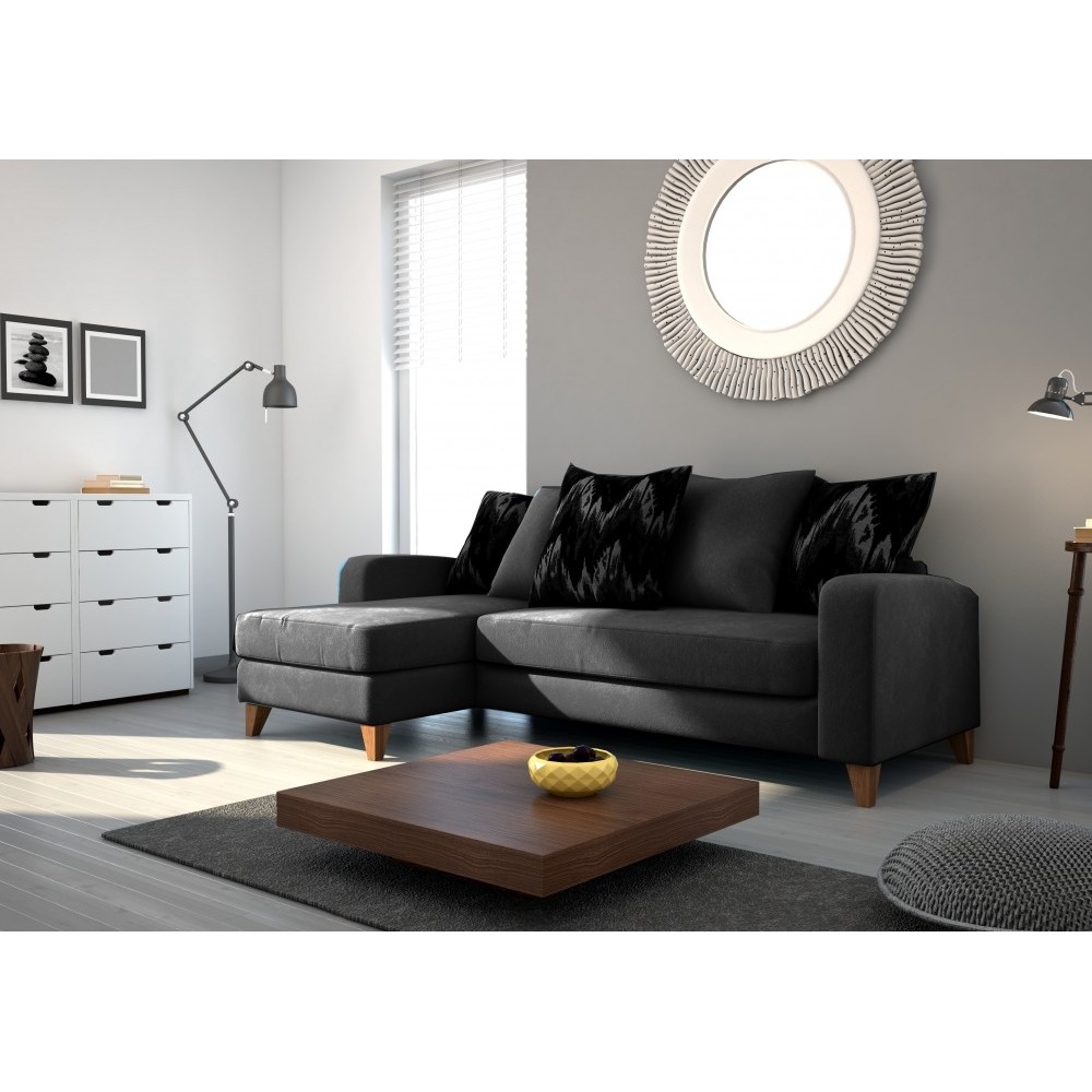 Canapé d'angle en tissu de qualité SATURNE, gris ardoise, angle gauche Canapé d'angle en tissu de qualité SATURNE, gris ardoise, angle gauche