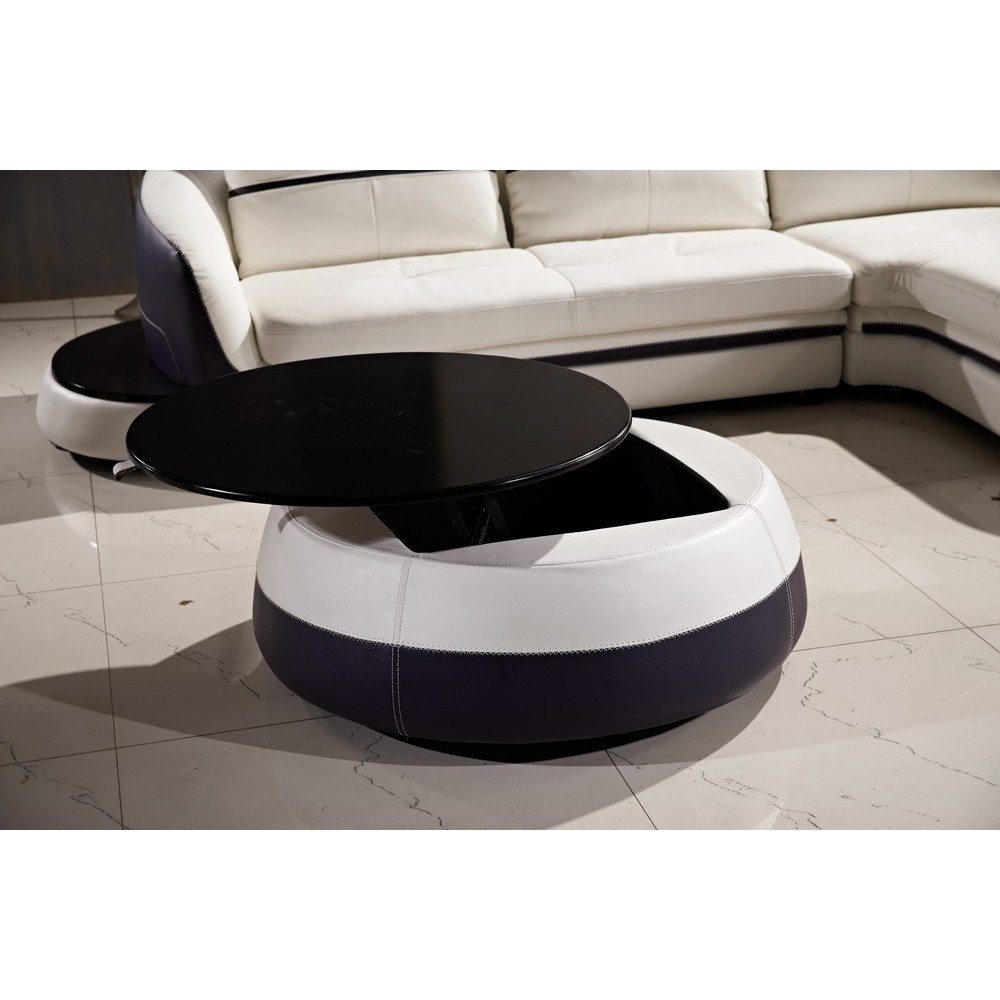 Table basse design de qualité, blanc et chocolat, GENETO Table basse design de qualité, blanc et chocolat, GENETO