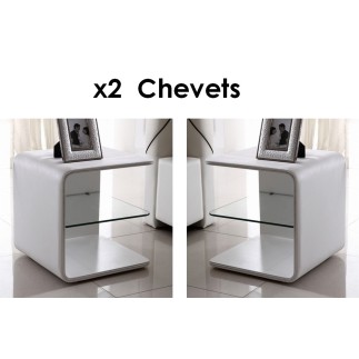 2 Chevets de qualité supérieure ELVIN, blanc (gauche et droit)