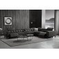 Canapé d'angle avec 2 relax électriques en cuir de buffle italien de luxe, 8 places MONACO, POUF OFFERT, noir, angle droit Canapé d'angle avec 2 relax électriques en cuir de buffle italien de luxe, 8 places MONACO, POUF OFFERT, noir, angle droit