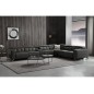 Canapé d'angle avec 2 relax électriques en cuir de buffle italien de luxe, 8 places MONACO, POUF OFFERT, noir, angle droit Canapé d'angle avec 2 relax électriques en cuir de buffle italien de luxe, 8 places MONACO, POUF OFFERT, noir, angle droit