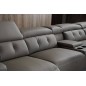 Canapé d'angle avec 2 relax électriques en cuir de buffle italien de luxe, 8 places MONACO, POUF OFFERT, noir, angle droit Canapé d'angle avec 2 relax électriques en cuir de buffle italien de luxe, 8 places MONACO, POUF OFFERT, noir, angle droit