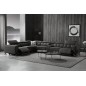 Canapé d'angle avec 2 relax électriques en cuir de buffle italien de luxe, 8 places MONACO, POUF OFFERT, noir, angle gauche Canapé d'angle avec 2 relax électriques en cuir de buffle italien de luxe, 8 places MONACO, POUF OFFERT, noir, angle gauche