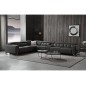 Canapé d'angle avec 2 relax électriques en cuir de buffle italien de luxe, 8 places MONACO, POUF OFFERT, noir, angle gauche Canapé d'angle avec 2 relax électriques en cuir de buffle italien de luxe, 8 places MONACO, POUF OFFERT, noir, angle gauche