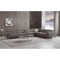 Canapé d'angle avec 2 relax électriques en cuir de buffle italien de luxe, 8 places MONACO, POUF OFFERT, moka, angle gauche Canapé d'angle avec 2 relax électriques en cuir de buffle italien de luxe, 8 places MONACO, POUF OFFERT, moka, angle gauche