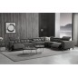 Canapé d'angle avec 2 relax électriques en cuir de buffle italien de luxe, 8 places MONACO, POUF OFFERT, gris foncé, angle droit Canapé d'angle avec 2 relax électriques en cuir de buffle italien de luxe, 8 places MONACO, POUF OFFERT, gris foncé, angle droit