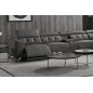Canapé d'angle avec 2 relax électriques en cuir de buffle italien de luxe, 8 places MONACO, POUF OFFERT, gris foncé, angle droit Canapé d'angle avec 2 relax électriques en cuir de buffle italien de luxe, 8 places MONACO, POUF OFFERT, gris foncé, angle droit