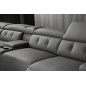 Canapé d'angle avec 2 relax électriques en cuir de buffle italien de luxe, 8 places MONACO, POUF OFFERT, gris foncé, angle gauch Canapé d'angle avec 2 relax électriques en cuir de buffle italien de luxe, 8 places MONACO, POUF OFFERT, gris foncé, angle gauch