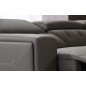 Canapé d'angle avec 2 relax électriques en cuir de buffle italien de luxe, 8 places MONACO, POUF OFFERT, gris foncé, angle gauch Canapé d'angle avec 2 relax électriques en cuir de buffle italien de luxe, 8 places MONACO, POUF OFFERT, gris foncé, angle gauch
