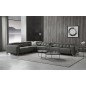 Canapé d'angle avec 2 relax électriques en cuir de buffle italien de luxe, 8 places MONACO, POUF OFFERT, gris foncé, angle gauch Canapé d'angle avec 2 relax électriques en cuir de buffle italien de luxe, 8 places MONACO, POUF OFFERT, gris foncé, angle gauch