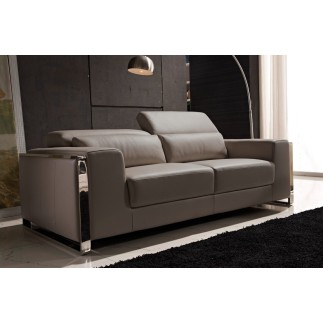 Canapé 3 places en cuir italien buffle LUXY, moka
