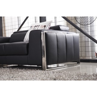 Canapé 3 places en cuir italien buffle LUXY, moka