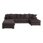 Canapé d'angle panoramique en tissu de qualité BELO, méridienne gauche, chocolat Canapé d'angle panoramique en tissu de qualité BELO, méridienne gauche, chocolat