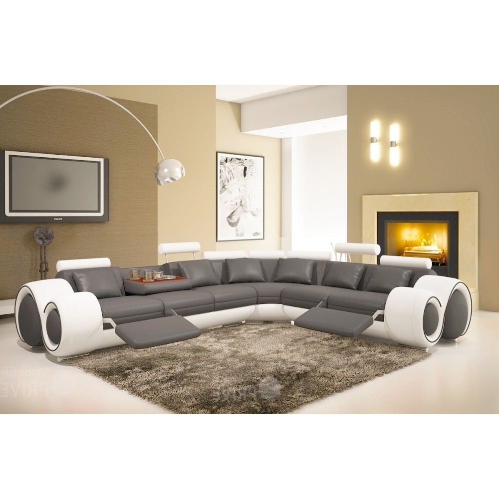 Solde de PAIEMENT DE LA COMMANDE: Canapé d'angle en cuir italien : 5/6 places petit excelia, gris foncé et blanc angle droit, 6x Solde de PAIEMENT DE LA COMMANDE: Canapé d'angle en cuir italien : 5/6 places petit excelia, gris foncé et blanc angle droit, 6x