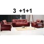 Solde de paiement de la commande : Ensemble oxford 3 pièces: composé d'un canapé: 3+1+1, 3 places + 2 fauteuils en cuir luxe ita