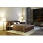Lit en cuir italien de luxe DORNA, chocolat, 180x200