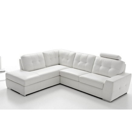 - Canapé d'angle TOSCA en simili cuir de qualité supérieure, blanc