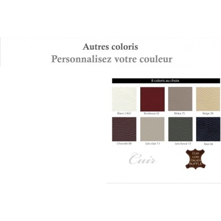 Canapé 3 places convertible en cuir italien buffle DELICIO, couleur personnalisée