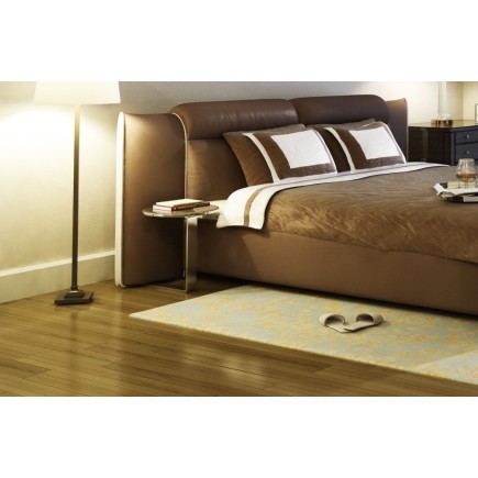 Lit en cuir italien de luxe DORNA, chocolat, 140X190