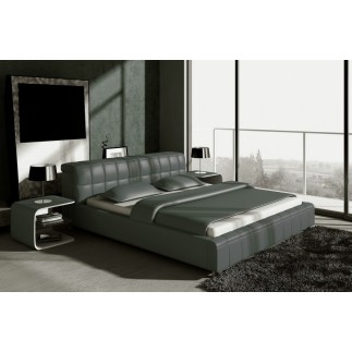 2EME paiement de la commande: Lit cuir EROS contemporain 180x200 Gris foncé N°628 Avec le sommier à lattes Pas de chevet, 6x san