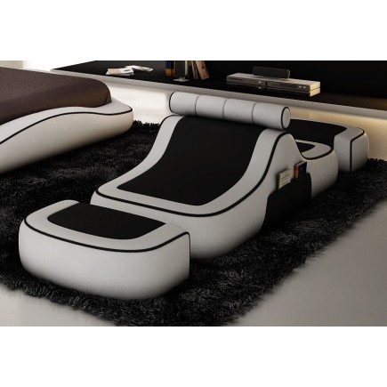 Chauffeuse et 2 poufs ELSA, coloris au choix (choisir la couleur)