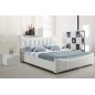 Lit en cuir italien de luxe CAMILLE, blanc, 140x190 Lit en cuir italien de luxe CAMILLE, blanc, 140x190