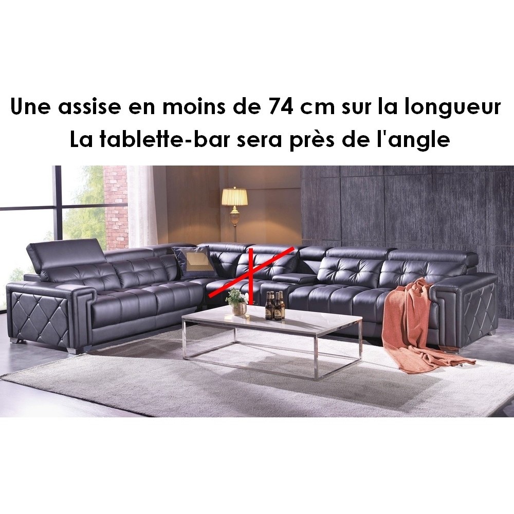 Canapé d'angle en cuir de buffle italien de luxe PRESTIGIA sur mesure personnalisé, une assise en moins de 74 cm sur longueur, l Canapé d'angle en cuir de buffle italien de luxe PRESTIGIA sur mesure personnalisé, une assise en moins de 74 cm sur longueur, l