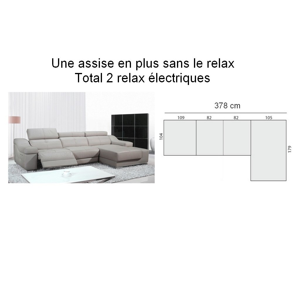 Canapé d'angle double relax en cuir de buffle italien de luxe BiRELAX personnalisé SUR MESURE AVEC UNE ASSISE EN PLUS SANS RELAX Canapé d'angle double relax en cuir de buffle italien de luxe BiRELAX personnalisé SUR MESURE AVEC UNE ASSISE EN PLUS SANS RELAX