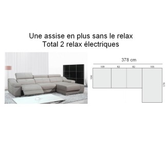 2eme paiement de la commande: Canapé d'angle double relax en cuir de buffle italien de luxe birelax personnalisé sur mesure avec