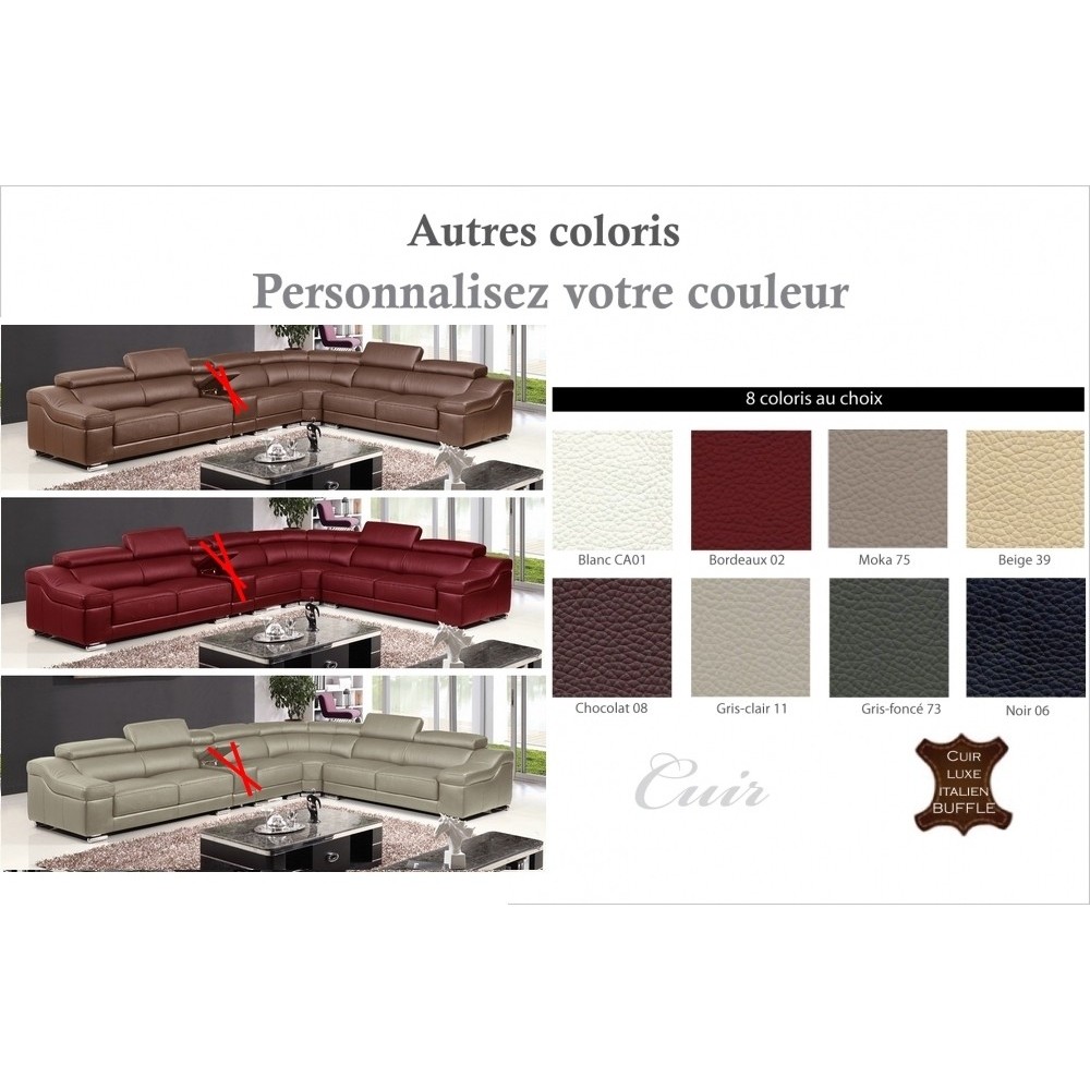 Canapé d'angle en cuir buffle italien de luxe 7 places londres couleur personnalisée, angle droit, canapé personnalisé sur mesur Canapé d'angle en cuir buffle italien de luxe 7 places londres couleur personnalisée, angle droit, canapé personnalisé sur mesur