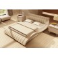 Lit design en 100% tout cuir italien de luxe BELIA, ivoire, 160x200