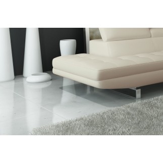 Canapé d'angle en cuir italien 6 places BIRKIN, blanc