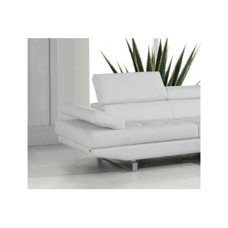 Canapé d'angle en cuir italien 6 places BIRKIN, blanc
